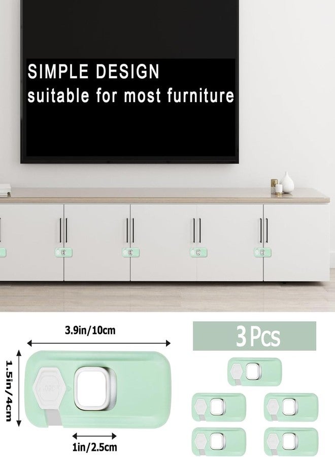 BLIXAR Fridge Locks for Children, Easy to Install Fridge Lock, Child Proof Cupboard Locks No Tools Need or Drill, Freezer Child Lock Apply to Max 1 inch(25mm) Sealing Strip (Green, 3) - Image 2