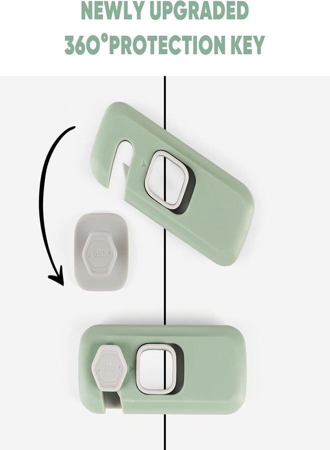 BLIXAR Fridge Locks for Children, Easy to Install Fridge Lock, Child Proof Cupboard Locks No Tools Need or Drill, Freezer Child Lock Apply to Max 1 inch(25mm) Sealing Strip (Green, 3) - Image 4