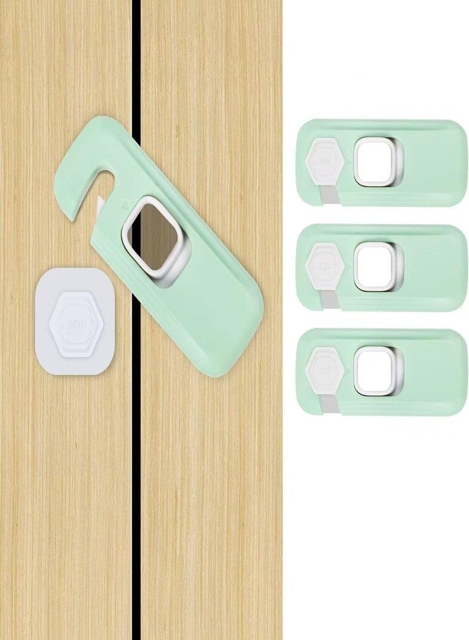 BLIXAR Fridge Locks for Children, Easy to Install Fridge Lock, Child Proof Cupboard Locks No Tools Need or Drill, Freezer Child Lock Apply to Max 1 inch(25mm) Sealing Strip (Green, 3) - Image 1