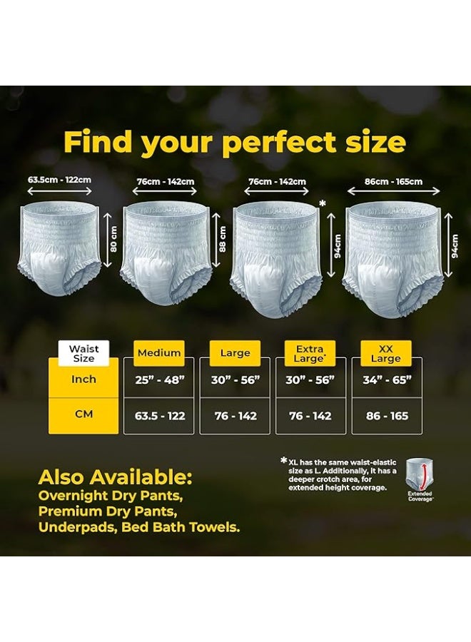 Friends Classic Adult Diapers Pants Style - 10 Count (Extra Large) with odour lock, Unisex, Leakproof, Elastic Waist and Anti-Bacterial Absorbent Core - Waist Size 30-56 inch; 76-142 cm - Image 5