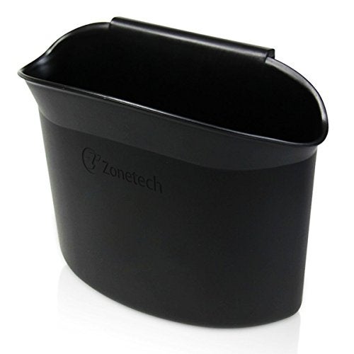 ZONETECH Portable Hanging Mini Car Garbage Can – Classic Black Trash Container - Premium Quality Automotive Universal Compact Traveling Wastebasket for Vehicle,Office, Home (1-Pack) - Image 1
