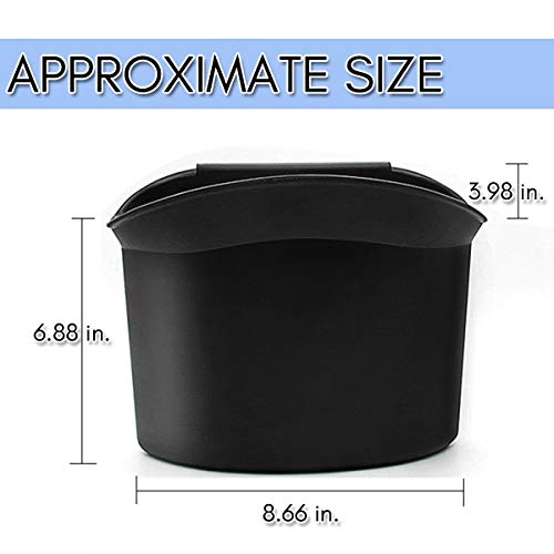 ZONETECH Portable Hanging Mini Car Garbage Can – Classic Black Trash Container - Premium Quality Automotive Universal Compact Traveling Wastebasket for Vehicle,Office, Home (1-Pack) - Image 3