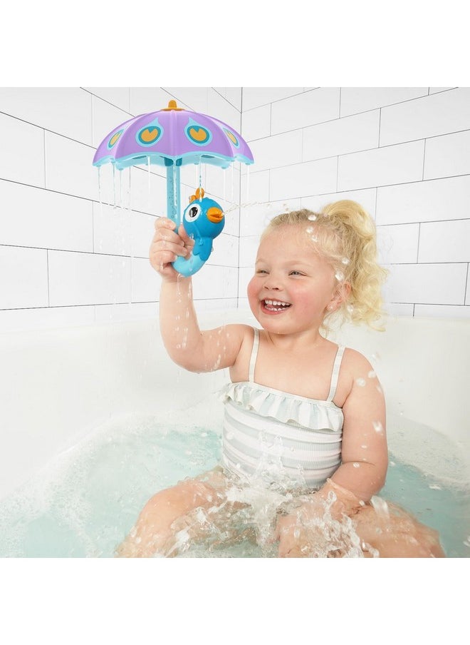 Yookidoo Yookidoo Baby Bath Toy (Ages 1-3) Purple Peacock Umbrella Water Sprinkler with 3 Moving Pieces (Mold Free) - Fill with Water for Bubbles, Spinning & Sprinkler Effects - Toddler Bath Time & Pool Fun  - Image 4