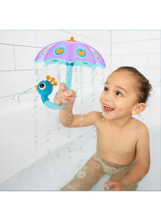 Yookidoo Yookidoo Baby Bath Toy (Ages 1-3) Purple Peacock Umbrella Water Sprinkler with 3 Moving Pieces (Mold Free) - Fill with Water for Bubbles, Spinning & Sprinkler Effects - Toddler Bath Time & Pool Fun  - Image 2