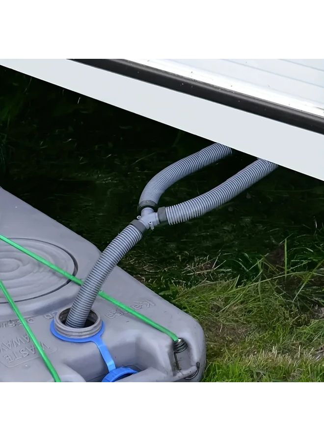 30mm RV Sewer Drain Pipe With Tee Connection For Sewage Discharge 1pc - Image 1