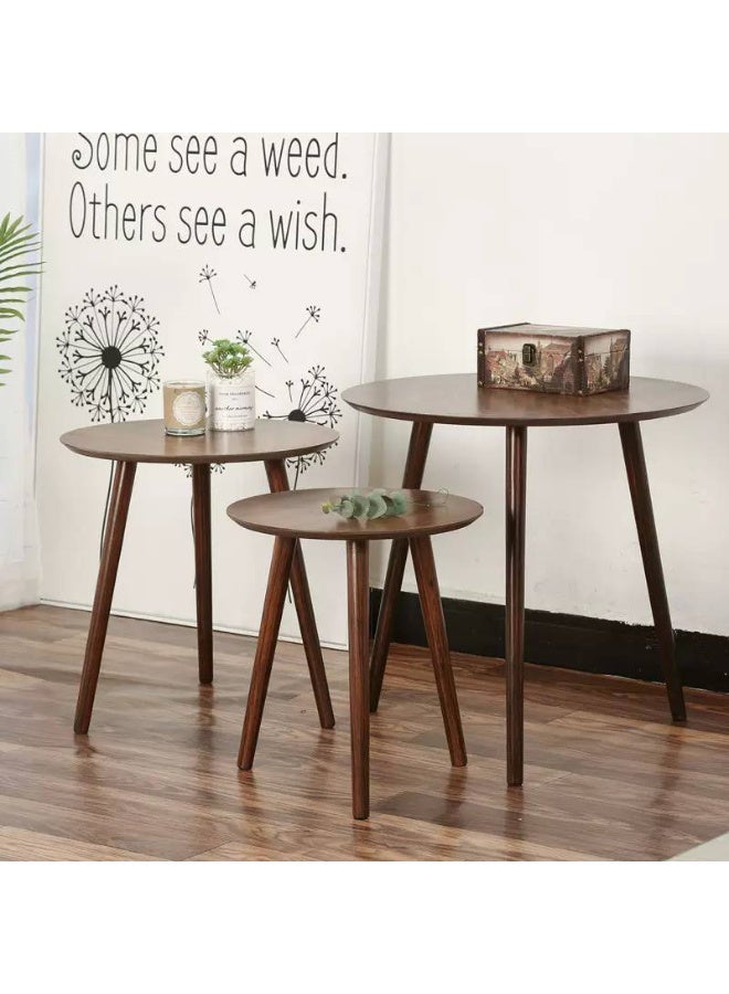 طقم ترابيزات جانبية 3 قطع  تصميم شيك وعملي ويوفر مساحة ينفع صالون، ريسبشن أو جنب الكنبة خشب تقيل وثابت وشكل عصري - Image 5