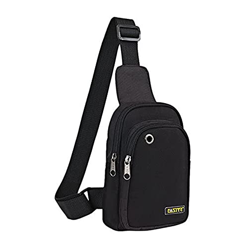 FASITE Sling Bag Chest Backpack, Crossbody Shoulder Tool Pouch for Men Women, Black - Image 1