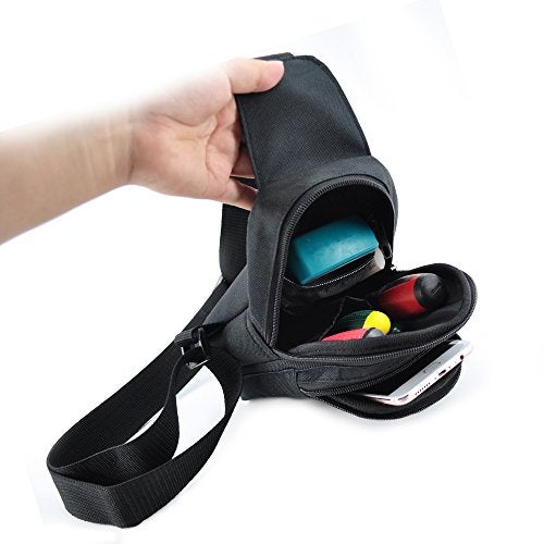 FASITE Sling Bag Chest Backpack, Crossbody Shoulder Tool Pouch for Men Women, Black - Image 4