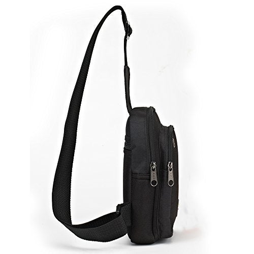 FASITE Sling Bag Chest Backpack, Crossbody Shoulder Tool Pouch for Men Women, Black - Image 2