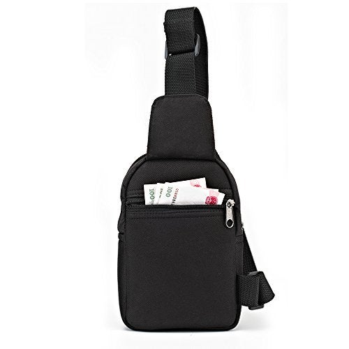FASITE Sling Bag Chest Backpack, Crossbody Shoulder Tool Pouch for Men Women, Black - Image 3