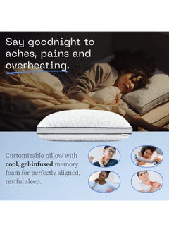 Coop Home Goods Eden Pillow King Size Bed Pillow For Sleeping Medium Soft Memory Foam Pillows Cooling Gel Back Stomach And Side Sleeper Pillow Certipur Us Greenguard Gold  - Image 2
