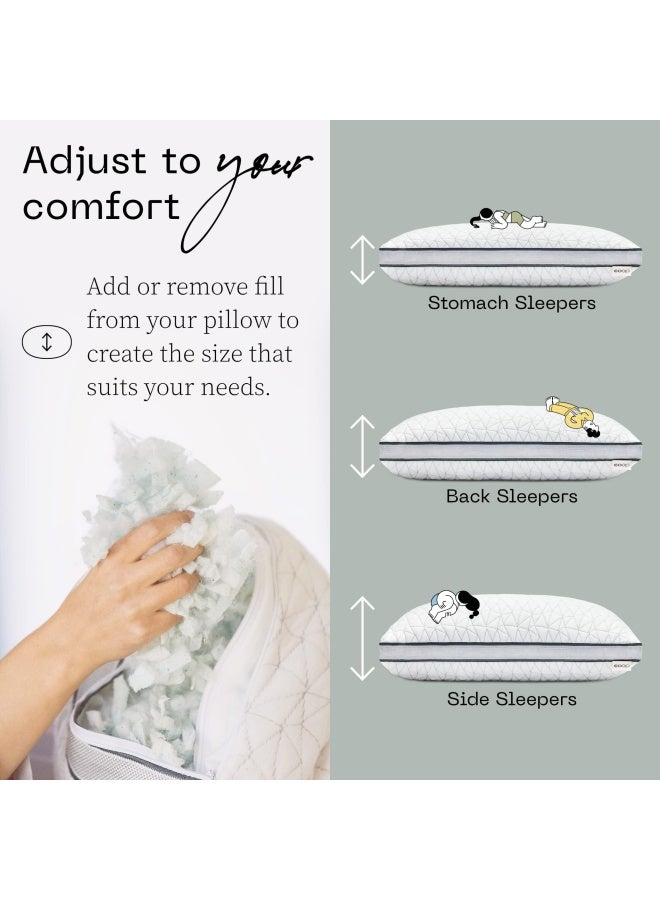 Coop Home Goods وسادة سرير Eden Pillow بحجم كبير للنوم المتوسط وسائد من إسفنج الذاكرة الناعم مع جل تبريد للظهر والمعدة والجانب، معتمدة من Certipur Us Greenguard Gold - Image 4