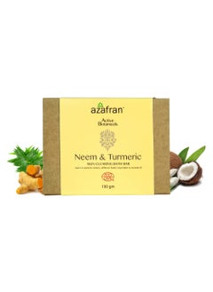 Azafran Neem  Turmeric Skin Clearing Bath Bar Organic Natural Soap Bar for Oily AcneProne  Sensitive Skin Handmade Soap in India