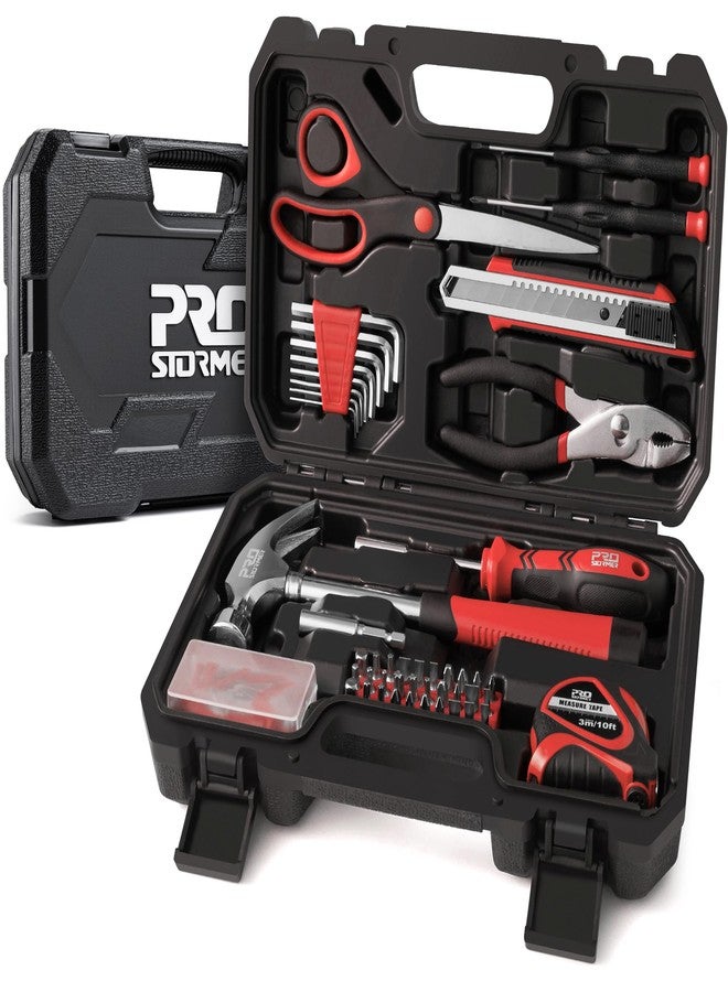 Prostormer 93-Piece Tool Kit, Basic Household Repair Tool Set with Toolbox Storage Case, Small Starter Tool Box Kit for Homeowners and College Students (Red) - Image 1