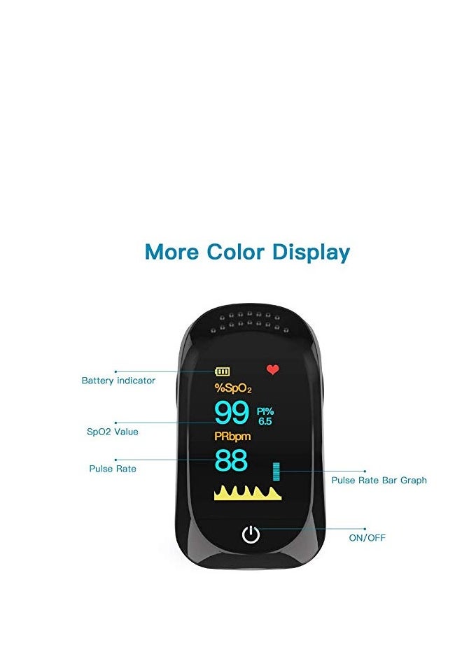 YUNSYE - YUNSYE OLED Finger Pulse Oximeter, O2 Meter, black - Image 1