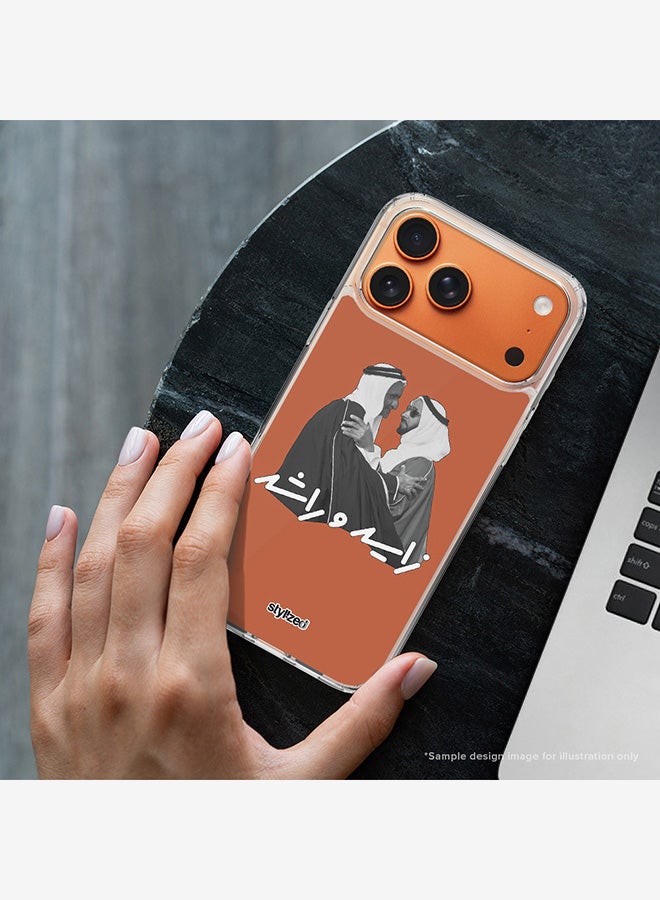 Stylizedd for iPhone 17 Pro Max Case [Compatible with MagSafe] Slim Magnetic cover Clear Phone Case - Sheikh Zayed And Sheikh Rashid, Warm Grey - Image 2