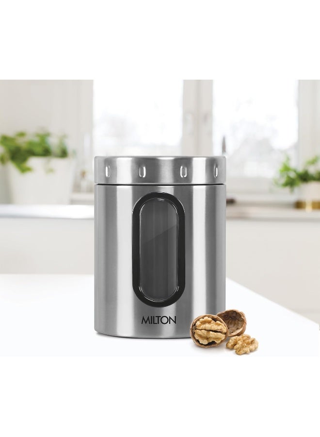 MILTON Steel Crispy 1000 Storage Jar, 1000 ml, Silver | Light Weight | Odour Proof | Dishwasher Safe | Air Tight | Single Walled | Easy to Clean | Kitchen Container - Image 2