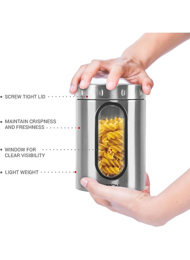 MILTON Steel Crispy 1000 Storage Jar, 1000 ml, Silver | Light Weight | Odour Proof | Dishwasher Safe | Air Tight | Single Walled | Easy to Clean | Kitchen Container - Image 4