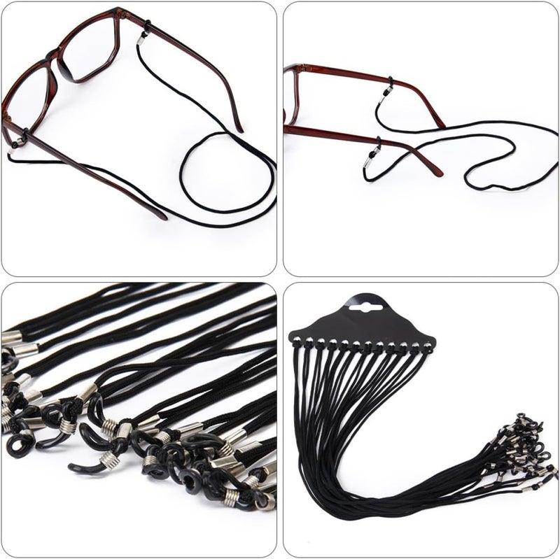 VILLCASE 24pcs Black Nylon Eyeglass Holder Strap Anti-slip Glasses Rope Eyeglasses Lanyard for Outdoor Sports and Daily Use - Image 3