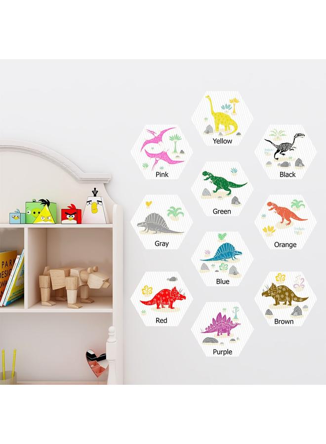 Bluejw 10 Pieces Hexagon Sticker Cartoon Children's Six Side Decorative Stickers Enlightenment Wall Stickers Bathroom Bedroom Floor Stickers - Image 3