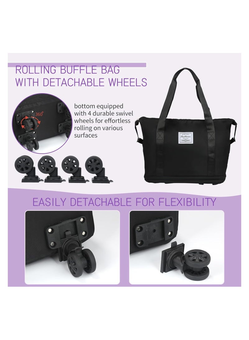 SOLARAE Expandable Foldable Luggage Bag Suitcase Collapsible Rolling Travel Luggage Bag Duffel Bag Duffle Bag Carry On Luggage Bag with Spinner Wheels for Men Women Lightweight Suitcases - Image 4