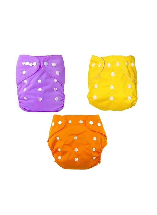 The Little Lookers - Baby Cloth Diapers Adjustable Cotton Pocket Diapers Reusablewashable Cloth Diaper Nappies For Newborn Babies;Infants;Toddlers ; Age 0 To 18 Months ; Pack Of 3 (Random Color) - Image 1