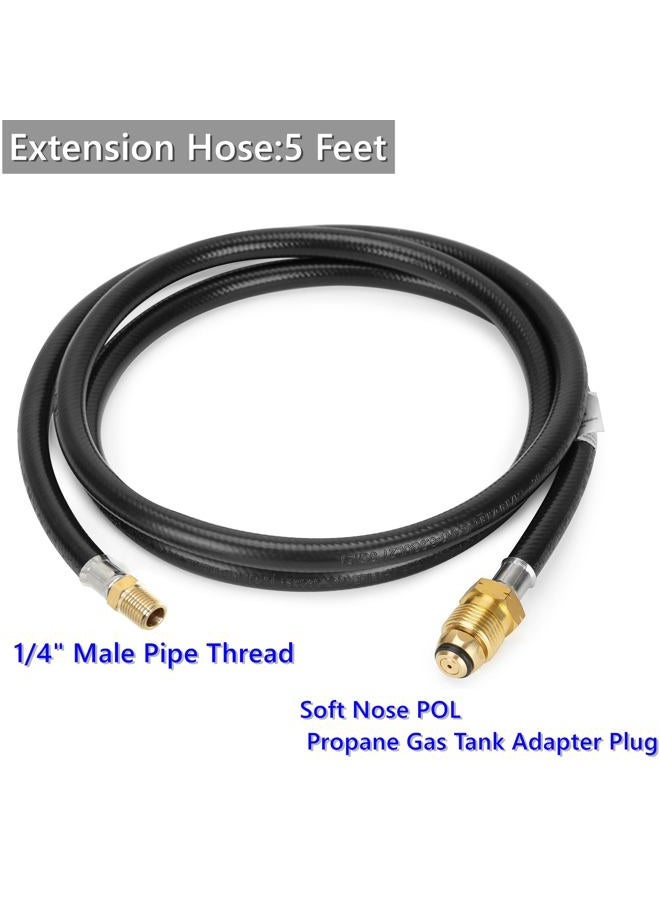 MCAMPAS 15 Inch 1/4" NPT RV Propane Pigtail Hose Made of Durable Stainless Braided, 2 Pack… - Image 2