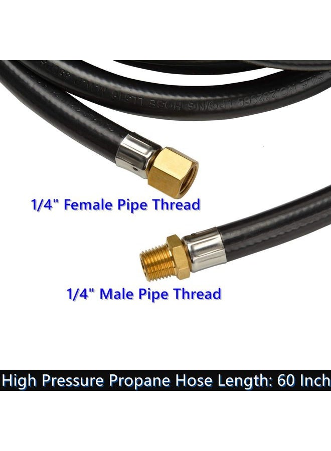 MCAMPAS 15 Inch 1/4" NPT RV Propane Pigtail Hose Made of Durable Stainless Braided, 2 Pack… - Image 3