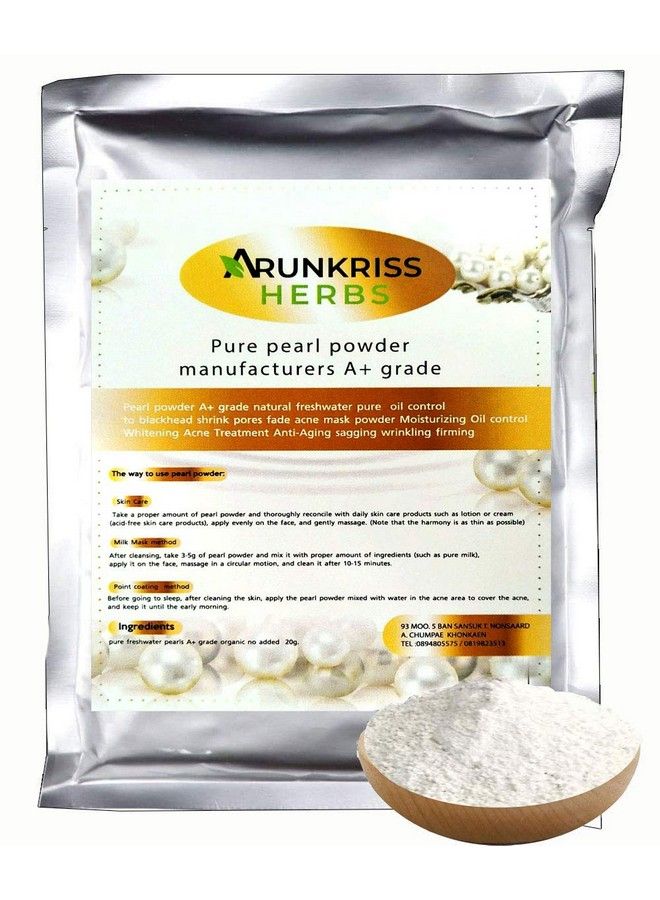 arunkriss herbs Pearl Powder A Grade Natural Freshwater Pure 20G Oil Control To Blackhead Shrink Pores Moisturizing Oil Control  - Image 1