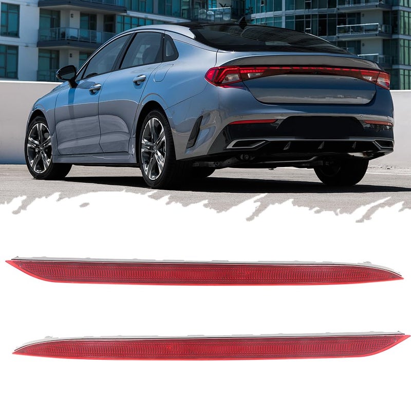 TurningMax For 2021 2022 2023 Kia K5 Reflector Reflector Rear Bumper Tail Lights Housings Red Lens