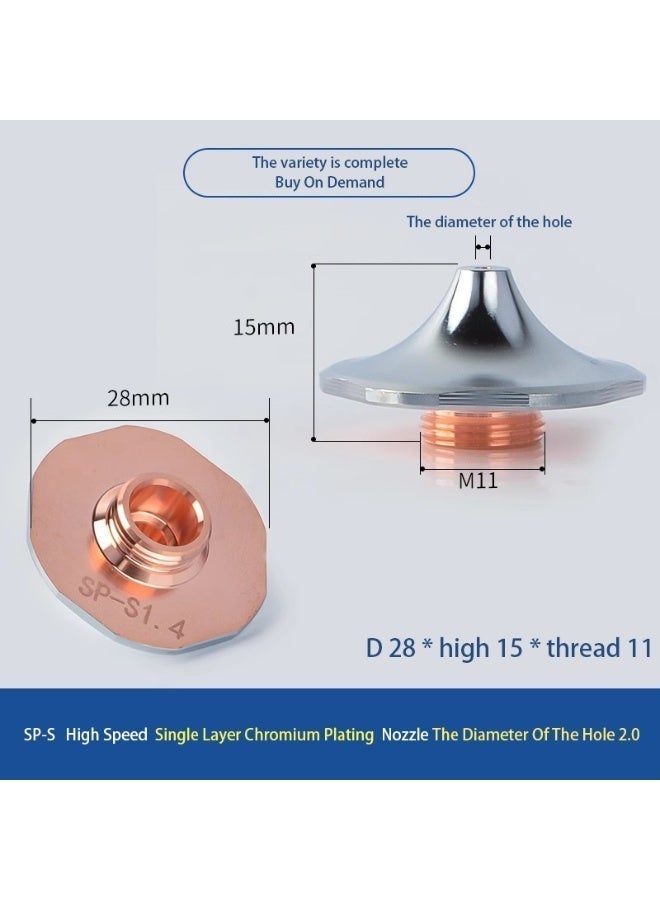D28 single-layer laser cutting nozzle with 0.8 mm orifice - Image 2