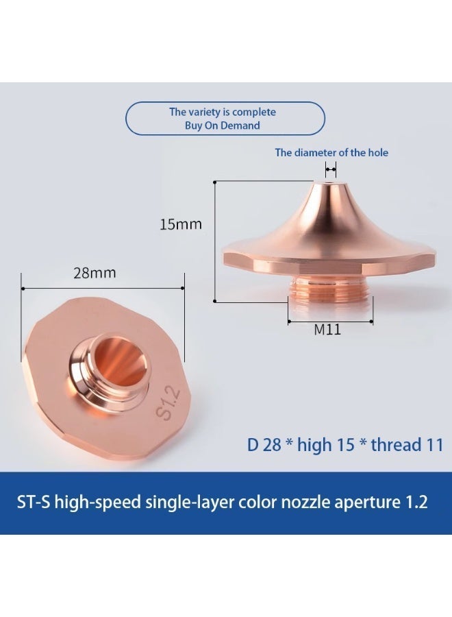 D28 single-layer laser cutting nozzle with 0.8 mm orifice - Image 1