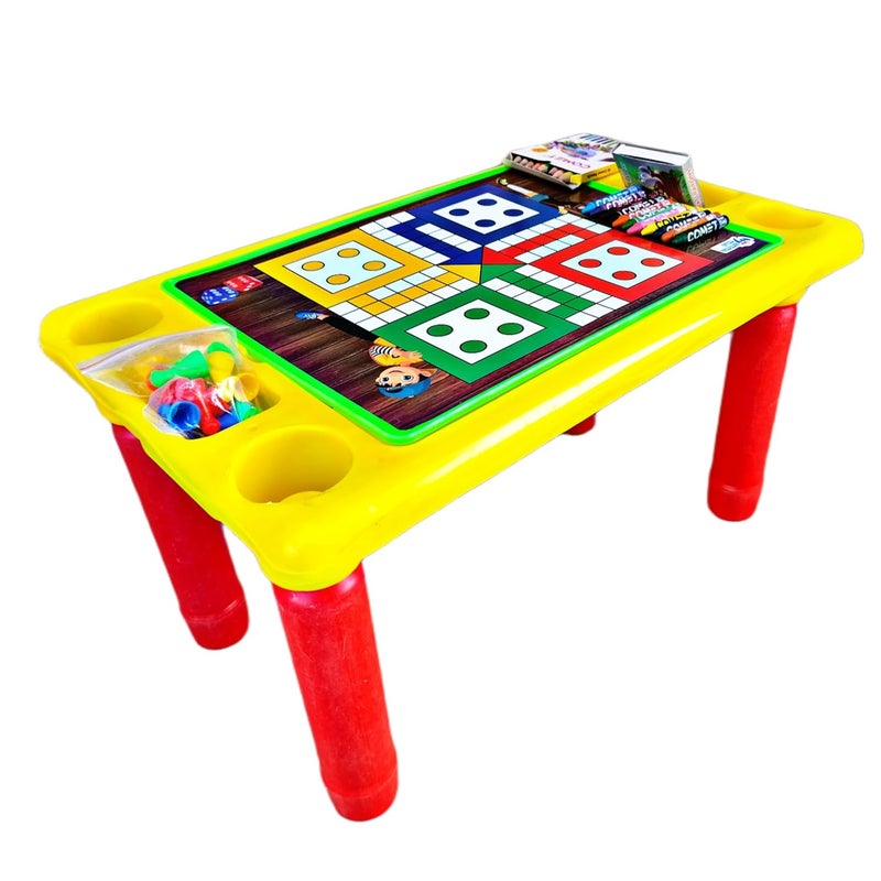 RUHANI Ruhani Activity Table with Board Game for Drawing Painting Sketching and Playing Ludo for Kids Multicolour  - Image 1