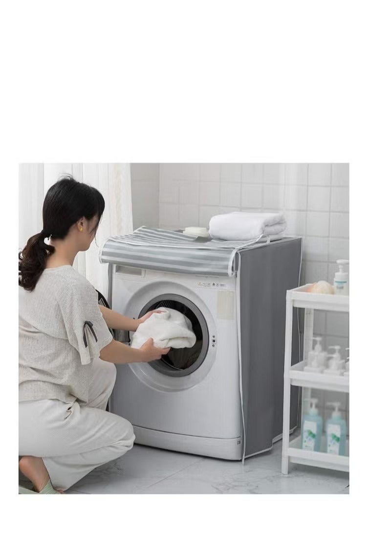 Washing Machine Cover, Clothes Washer Dust Dryer Cover Lid Tumble Dustproof Cover Case with Zipper for Front Load Washer Protection Waterproof Sun Cartoon Pattern for Drum Washing Machine - Image 2
