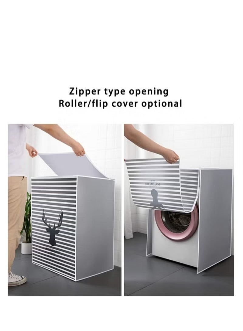 Washing Machine Cover, Clothes Washer Dust Dryer Cover Lid Tumble Dustproof Cover Case with Zipper for Front Load Washer Protection Waterproof Sun Cartoon Pattern for Drum Washing Machine - Image 5