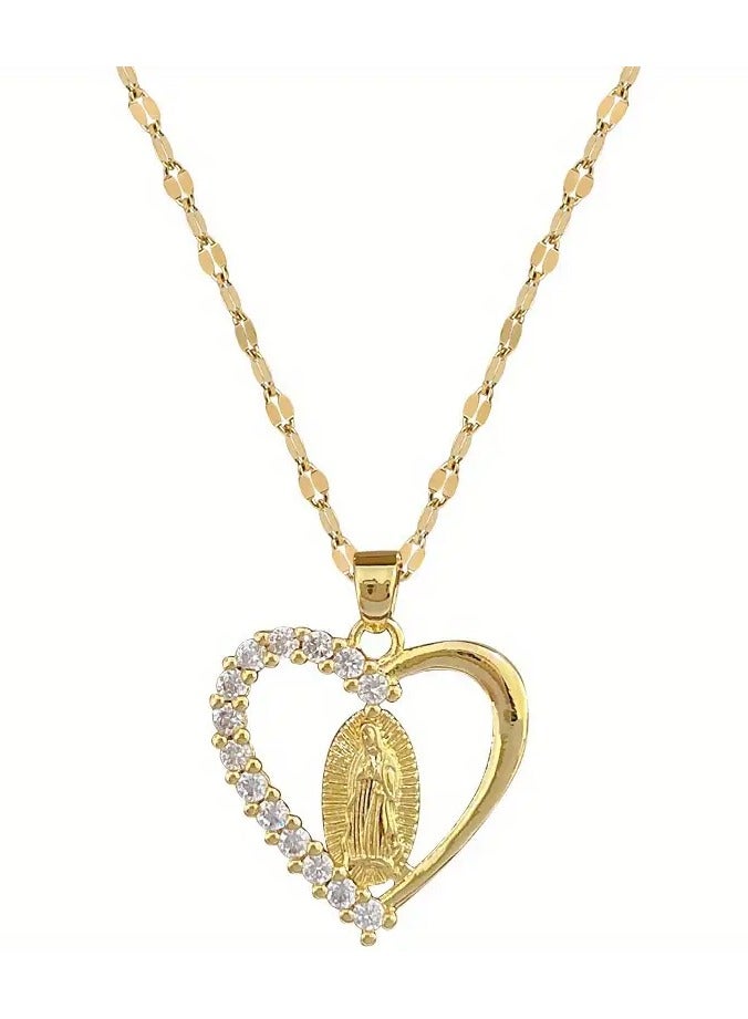 Home Clearance Sale Rhinestone With Stainless Steel Chain Necklace For Girls Jewelry Gifts  - Image 1