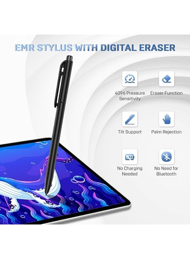 قلم EMR للاهتمام 2 القلم مع مسح، استبدال القلم للاهتمام 2 اللوح / واكوم / جهاز سوبرنوت / كيندل كتاب / ملحوظ، 4096 مستويات الضغط، رفض النخيل (بما في ذلك 3 نصائح القلم) - Image 3