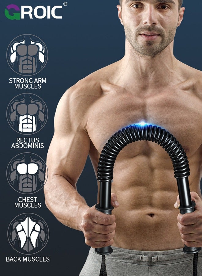 GROIC 30KG Power Twister Bar, Upper Body Strength Training Bar, Heavy Duty Arm Builder for Strengthening Chest Workout, Shoulders, Biceps, Arms, Forearm Strengthener Builder Spring Exercise Bar - Image 3