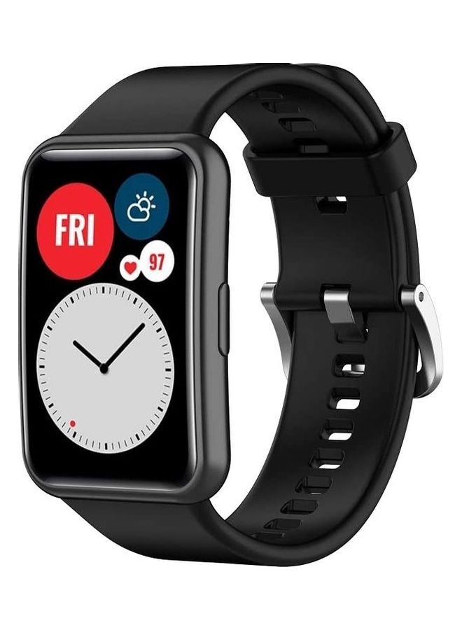 Alyashmac Strap Watch Band For Huawei Watch Fit Wristband Replace Bracelet Black - Image 2