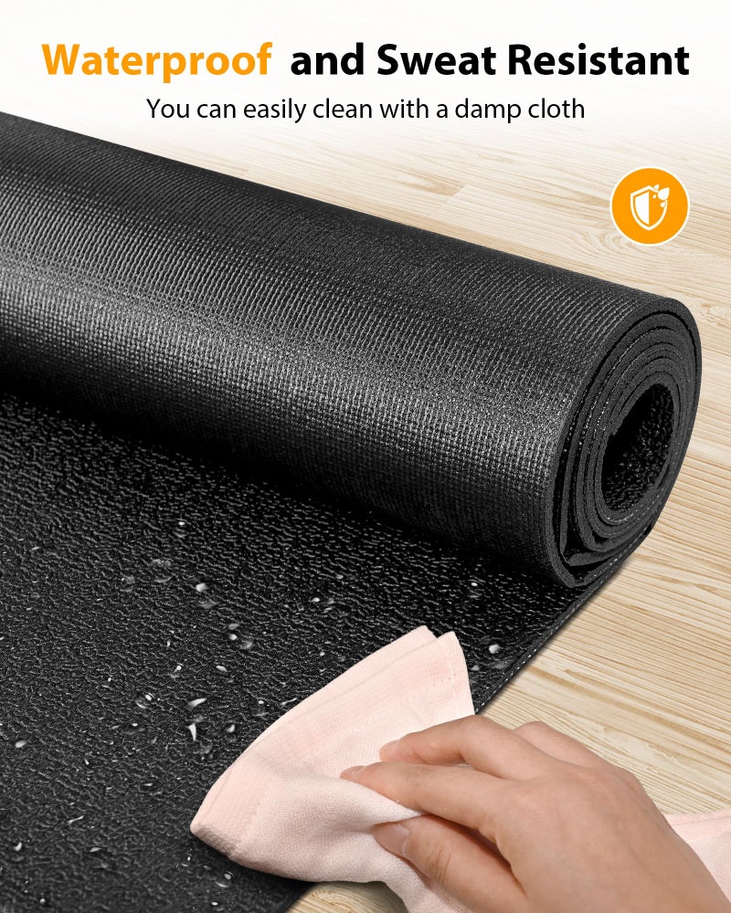 Rellfit Foldable Rubber Treadmill Mat - Exercise Bike Mat with Waterproof Non-Slip Shock Absorption, Exercise Equipment Mat to Protect Floor for Home Gym Workout - Image 3