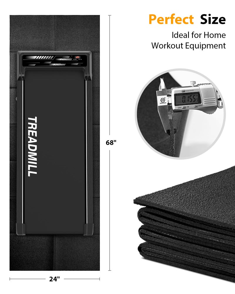 Rellfit Foldable Rubber Treadmill Mat - Exercise Bike Mat with Waterproof Non-Slip Shock Absorption, Exercise Equipment Mat to Protect Floor for Home Gym Workout - Image 2