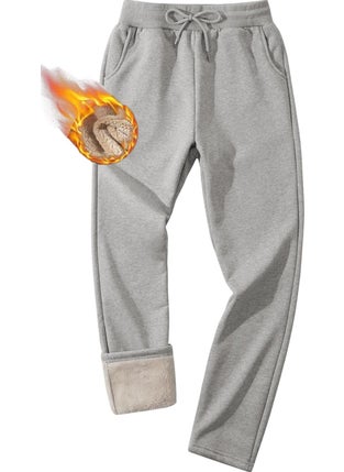 Men's Ultra Thermal Winter Sherpa Lined Active Running Normal Leg Jogger Sweatpants