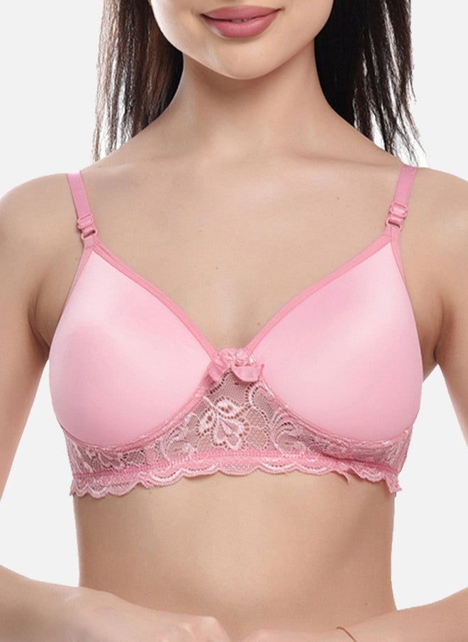 FIMS Pink Solid Bra Lightly Padded - Image 5