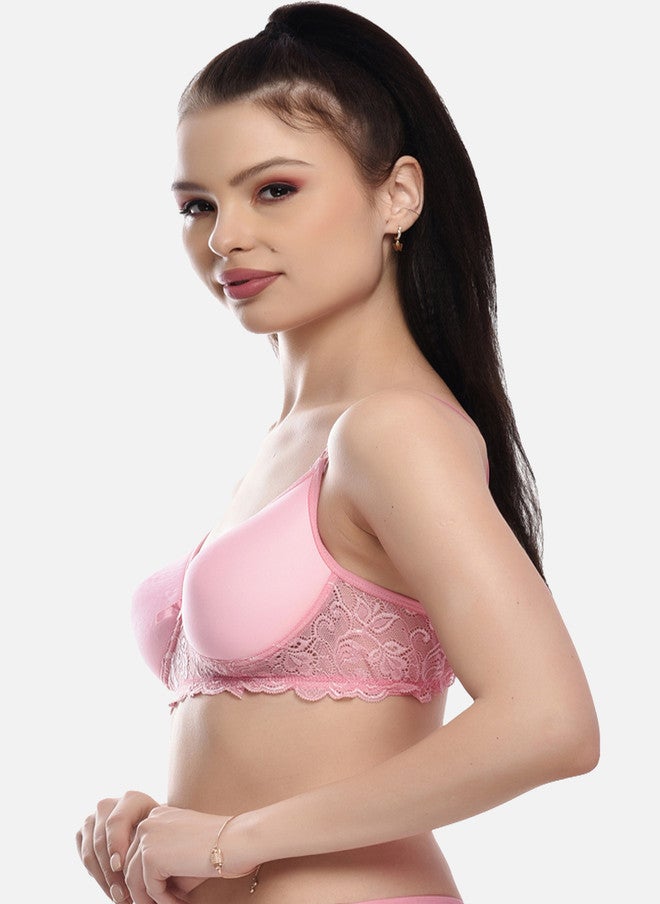 FIMS Pink Solid Bra Lightly Padded - Image 3