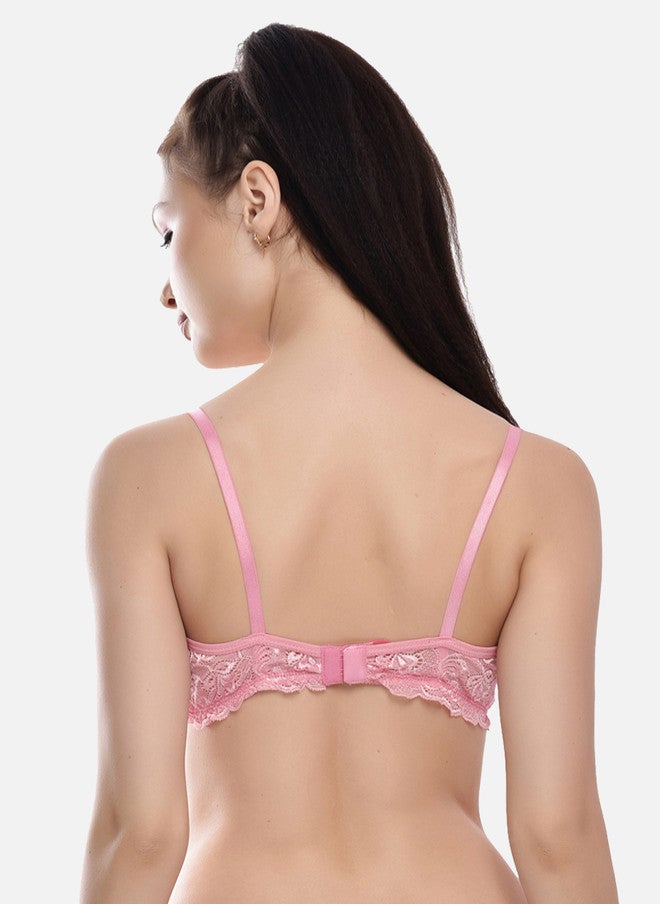 FIMS Pink Solid Bra Lightly Padded - Image 4