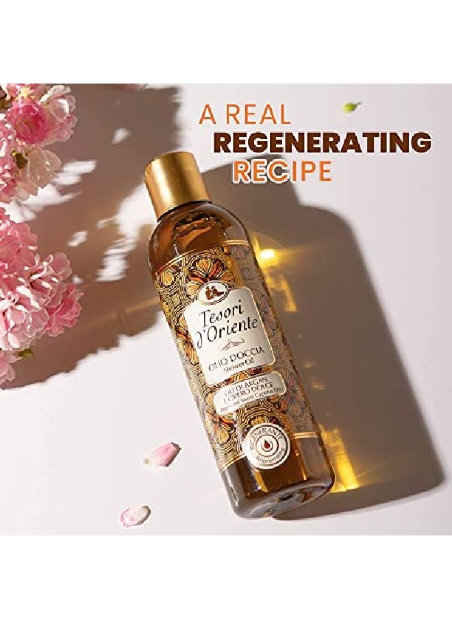 Tesori d'Oriente Shower Oil with Argan Oil & Sweet Cyprus Premium Cleansing and Soothing Shower Oil for Women 8.45 fl oz [Made in Italy] (Argan & Sweet Cyprus)  - Image 4