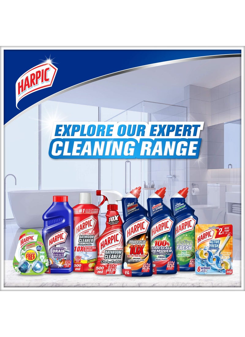 Harpic منظف المرحاض باور بلس 10X أفضل من المبيض يقتل 99.9 بالمئة من الجراثيم برائحة منعشة - Image 5