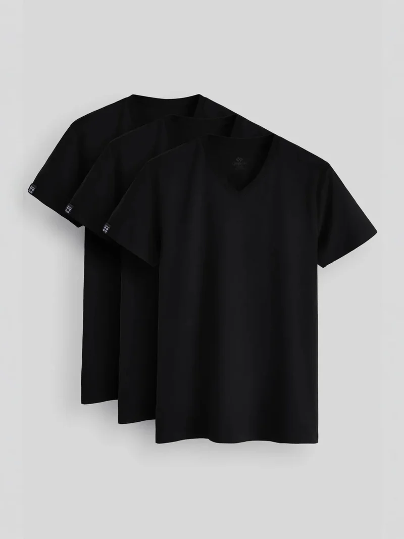 تومي لايف TOMMY Men's Cotton Elastane V-Neck T-Shirt
