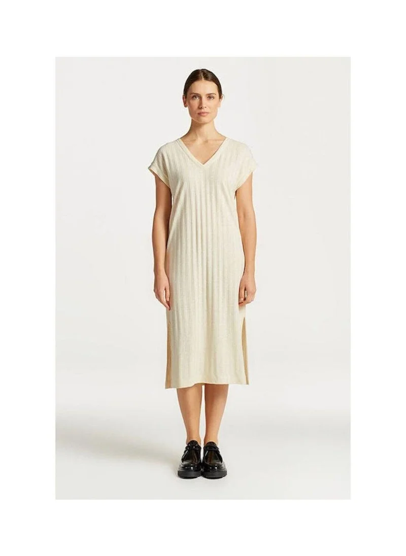 غانت Gant Linen Rib Sleeveless V-Neck Dress