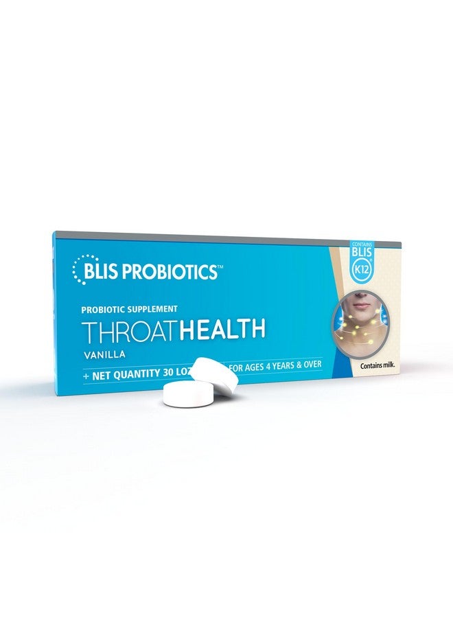 بليس بروبيوتيك BLIS ThroatHealth Oral Probiotics k12 2.5 Billion Cfu، لدعم مناعة الحلق وصحة الفم للبالغين والأطفال، أقراص استحلاب خالية من السكر (عبوة من 30 قرصًا) - Image 1